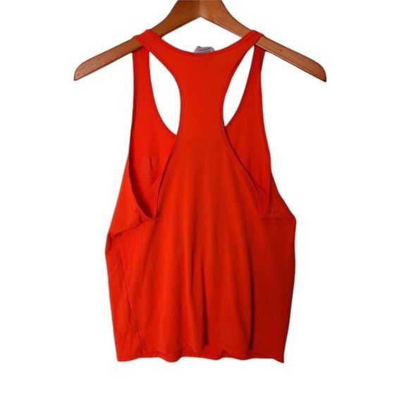Victoria’s Secret PINK Neon‎ Orange Tank Top Size XS “ There’s No We In Pizza - Picture 5 of 6